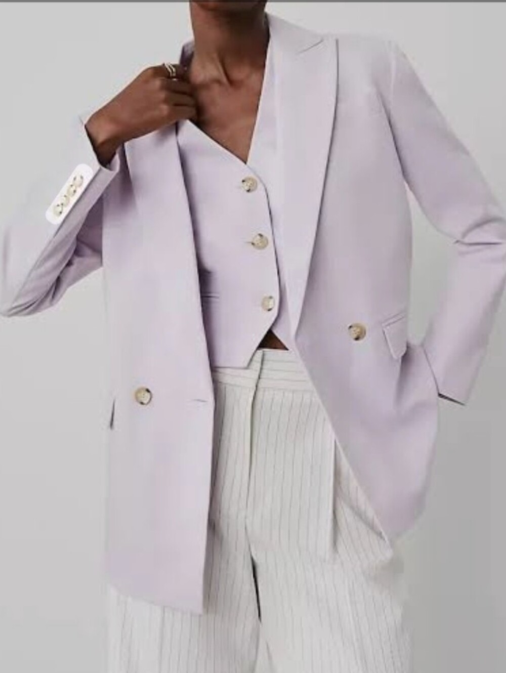 NWT Ann Taylor Light Lavender Double-Breasted Blazer SZ 12P